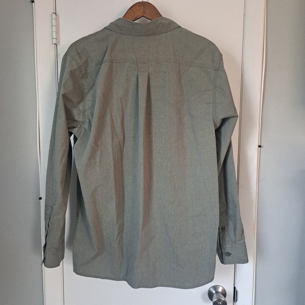 Wrangler Relaxed Fit Long Sleeve Woven Shirt Olive Night Heather Men's Large - Picture 2 of 8
